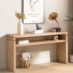 59-inch Modern Rustic Console Table - Entryway Hallway Table with Open Shelf Storage, Narrow Sofa Table... - House Of Avana