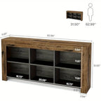 63-inch Long Rustic Wood Console Table with Storage Cubes – Modern Narrow Sofa Table for Living Room,... - House Of Avana