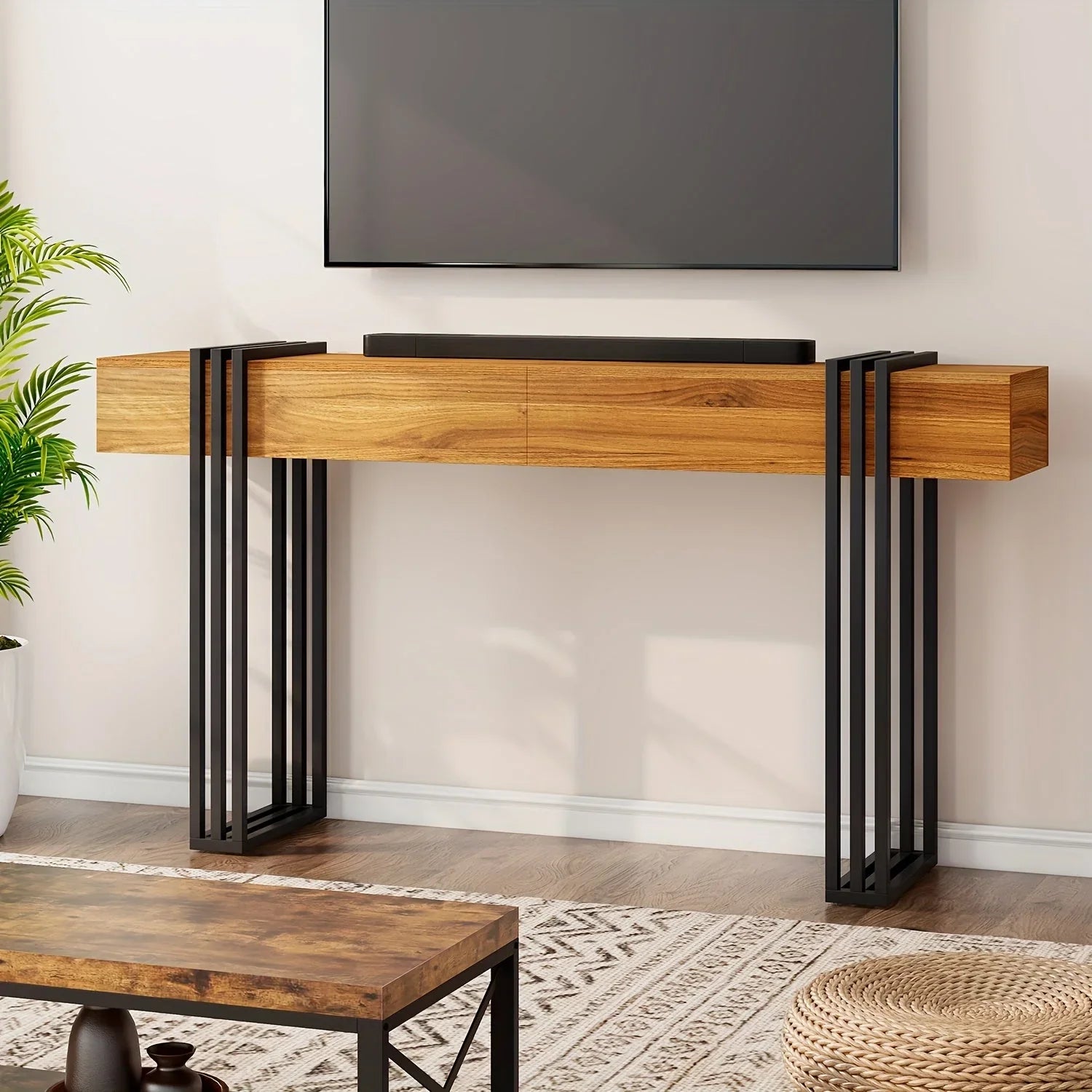 63-inch Long Console Table, Industrial Style Sofa Table, Entrance Hall Corridor Table Decoration, Living... - House Of Avana