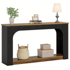 55" Solid Wood Farmhouse Console Table - 2-tier Space-saving Sofa Entryway Table with Lower Storage... - House Of Avana