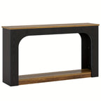 55" Solid Wood Farmhouse Console Table - 2-tier Space-saving Sofa Entryway Table with Lower Storage... - House Of Avana