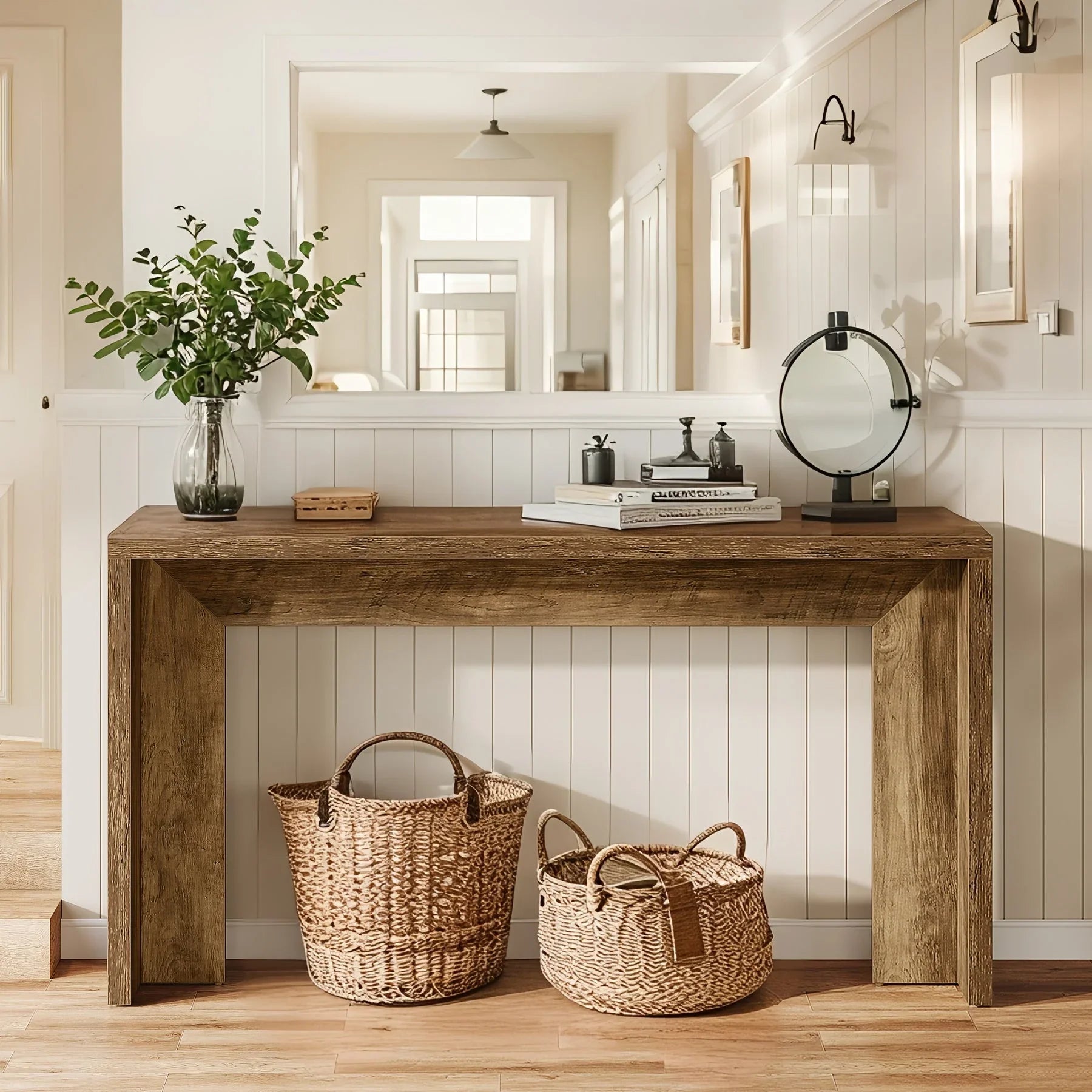 55 Inch Wooden Console Table, Console Table, Sofa Table, Foyer Table, Suitable for Entryway, Hallway or... - House Of Avana