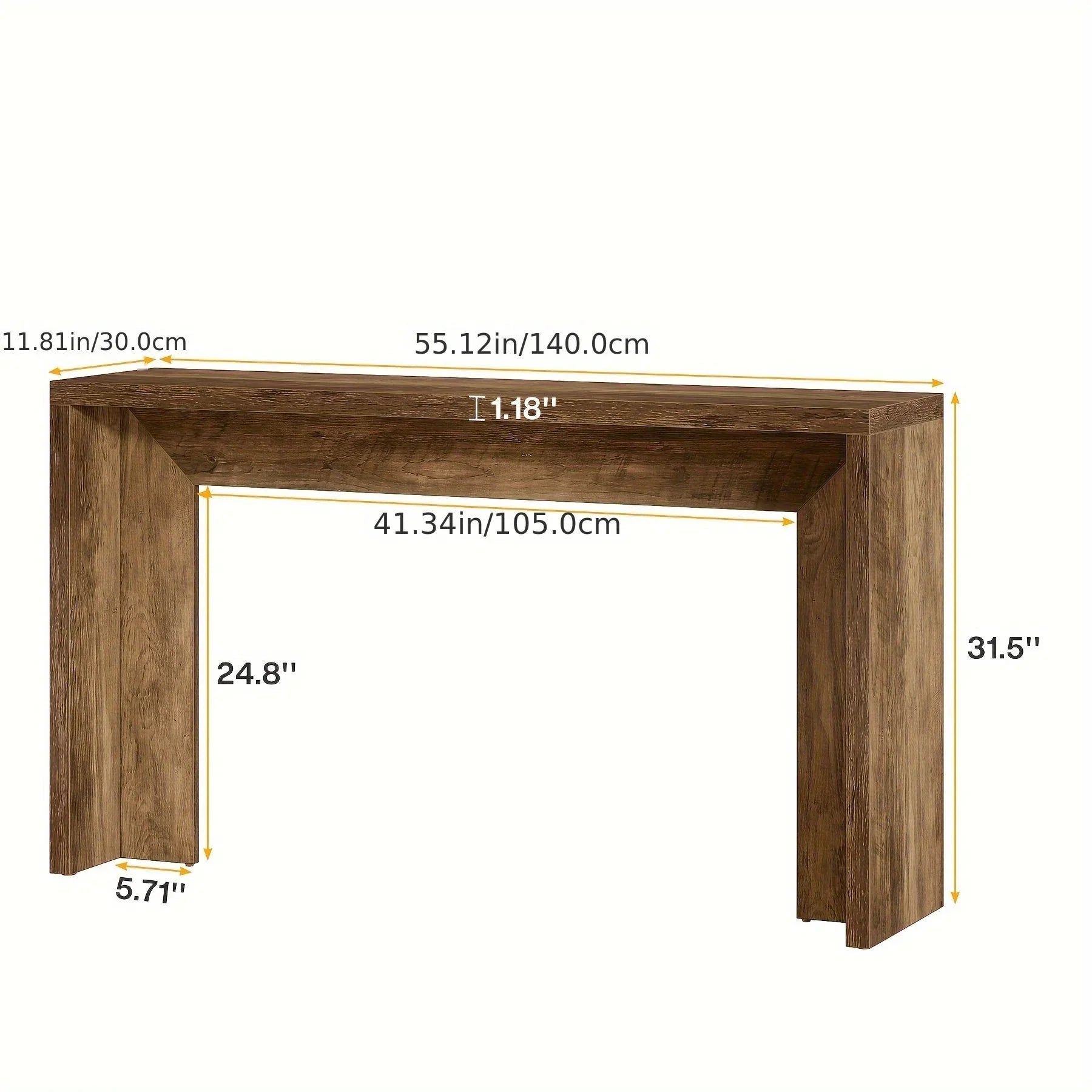 55 Inch Wooden Console Table, Console Table, Sofa Table, Foyer Table, Suitable for Entryway, Hallway or... - House Of Avana