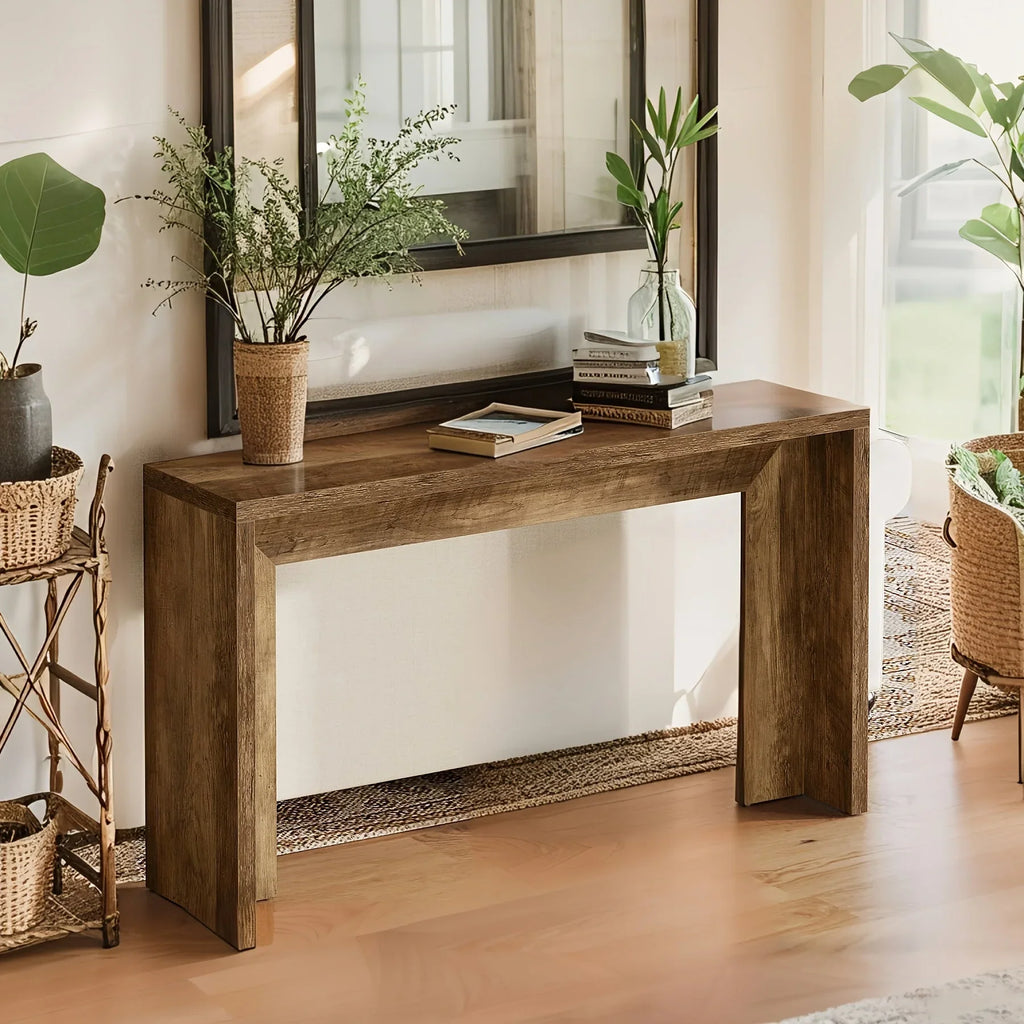 55 Inch Wooden Console Table, Console Table, Sofa Table, Foyer Table, Suitable for Entryway, Hallway or... - House Of Avana