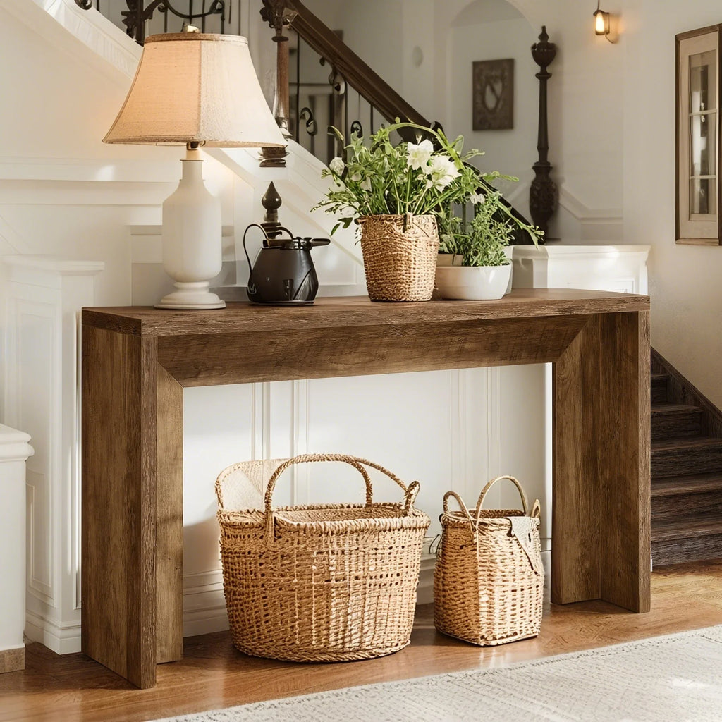 55 Inch Wooden Console Table, Console Table, Sofa Table, Foyer Table, Suitable for Entryway, Hallway or... - House Of Avana