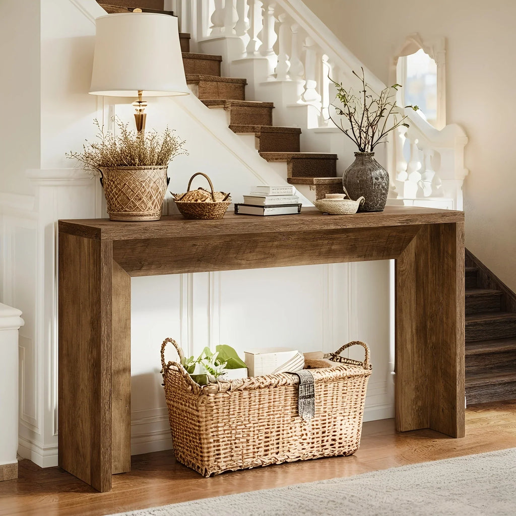 55 Inch Wooden Console Table, Console Table, Sofa Table, Foyer Table, Suitable for Entryway, Hallway or... - House Of Avana