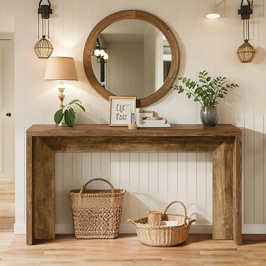 55 Inch Wooden Console Table, Console Table, Sofa Table, Foyer Table, Suitable for Entryway, Hallway or... - House Of Avana