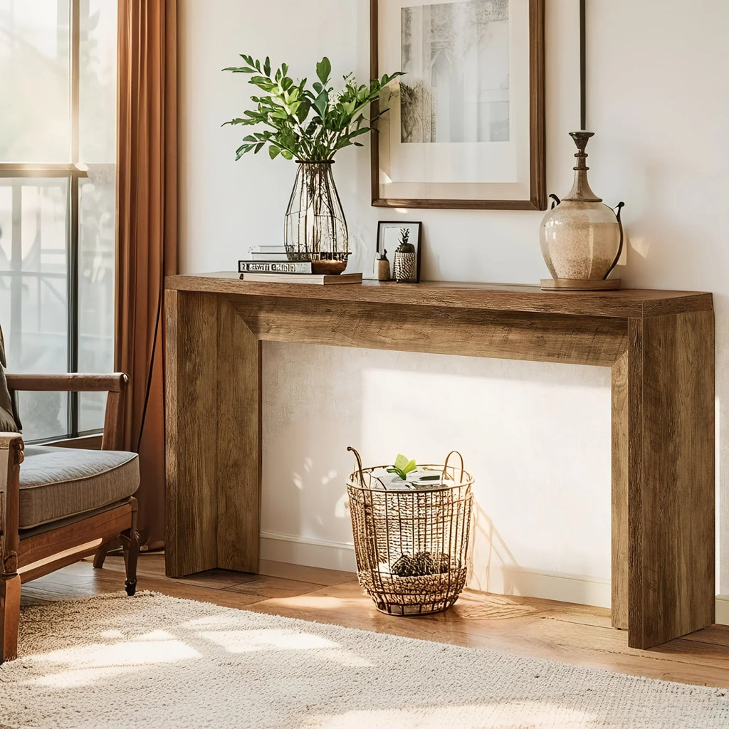 55 Inch Wooden Console Table, Console Table, Sofa Table, Foyer Table, Suitable for Entryway, Hallway or... - House Of Avana