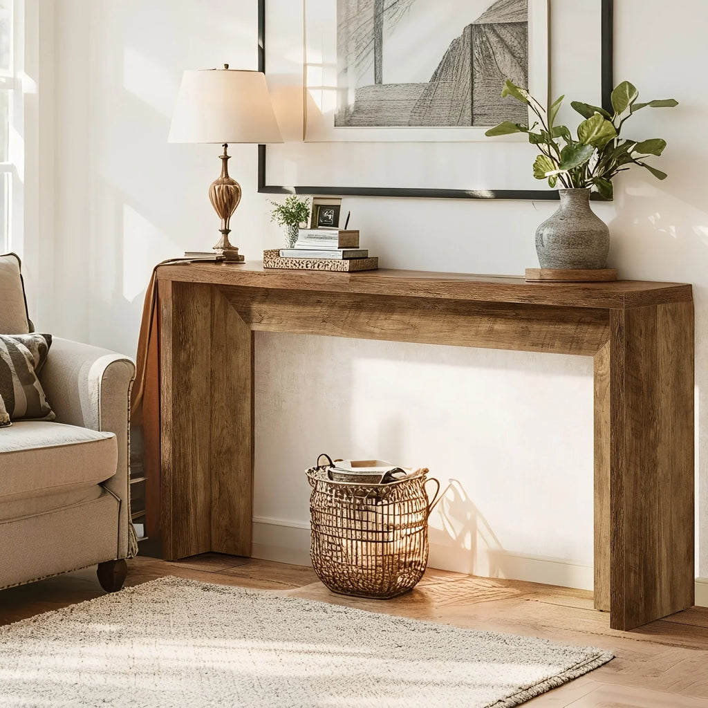 55 Inch Wooden Console Table, Console Table, Sofa Table, Foyer Table, Suitable for Entryway, Hallway or... - House Of Avana