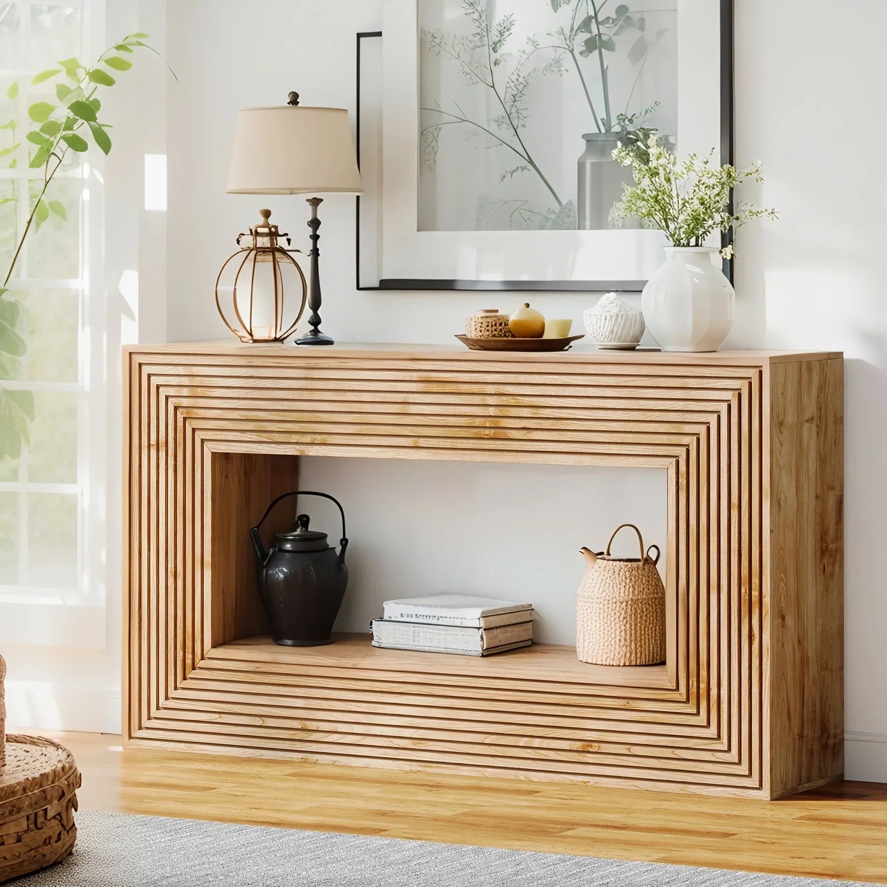 59 Inch Wooden Console Table, Console Table, Sofa Table, Foyer Table with Storage - House Of Avana