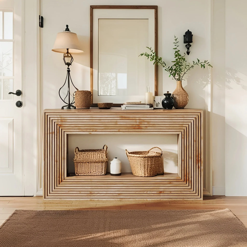 59 Inch Wooden Console Table, Console Table, Sofa Table, Foyer Table with Storage - House Of Avana
