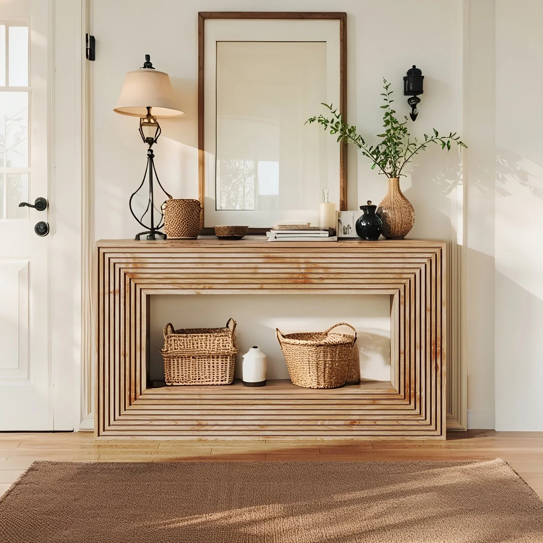 59 Inch Wooden Console Table, Console Table, Sofa Table, Foyer Table with Storage - House Of Avana