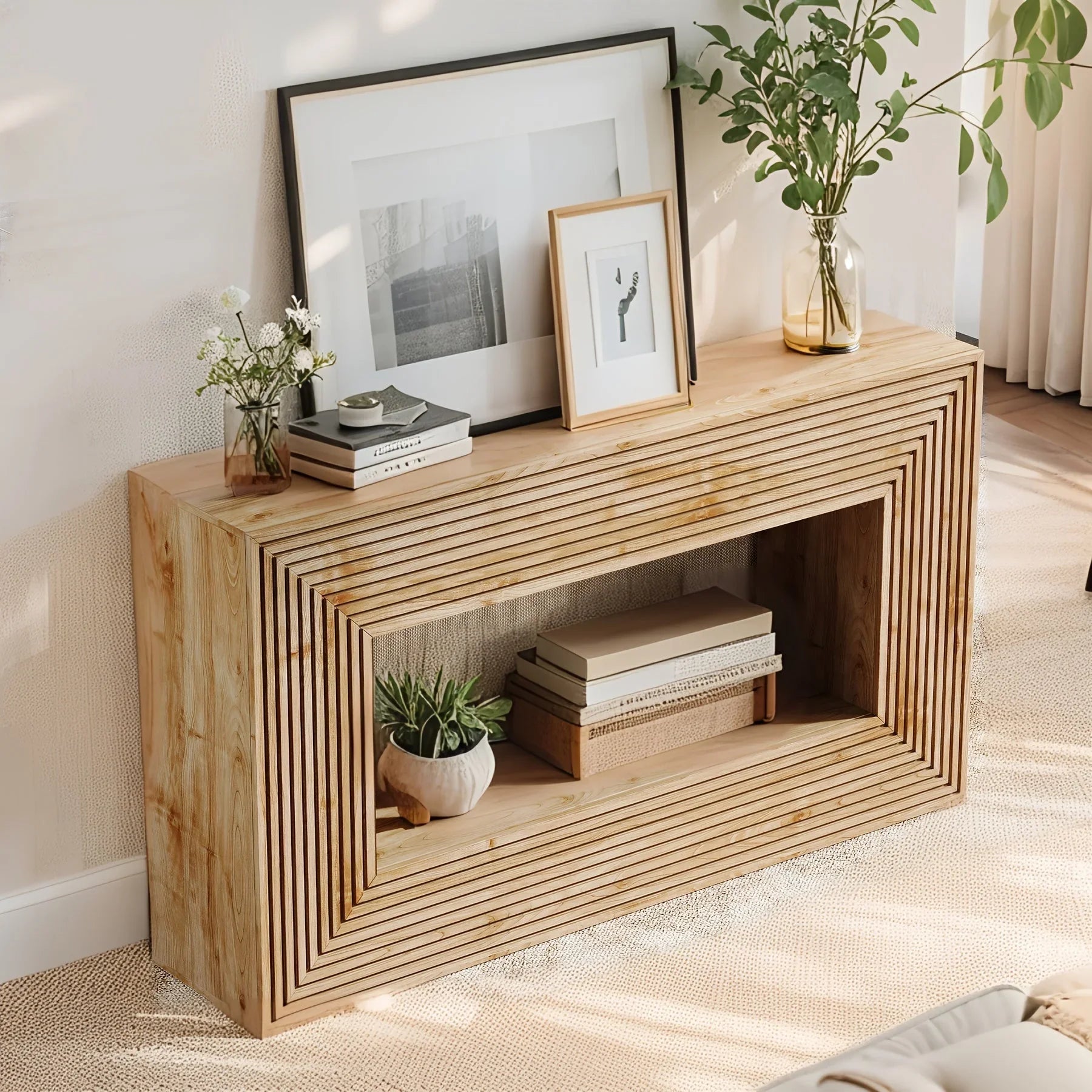59 Inch Wooden Console Table, Console Table, Sofa Table, Foyer Table with Storage - House Of Avana