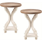 Farmhouse Cottagecore Accent End Table, Natural Tray Top Side Table Nightstand for Family, Dinning or... - House Of Avana