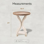 Farmhouse Cottagecore Accent End Table, Natural Tray Top Side Table Nightstand for Family, Dinning or... - House Of Avana