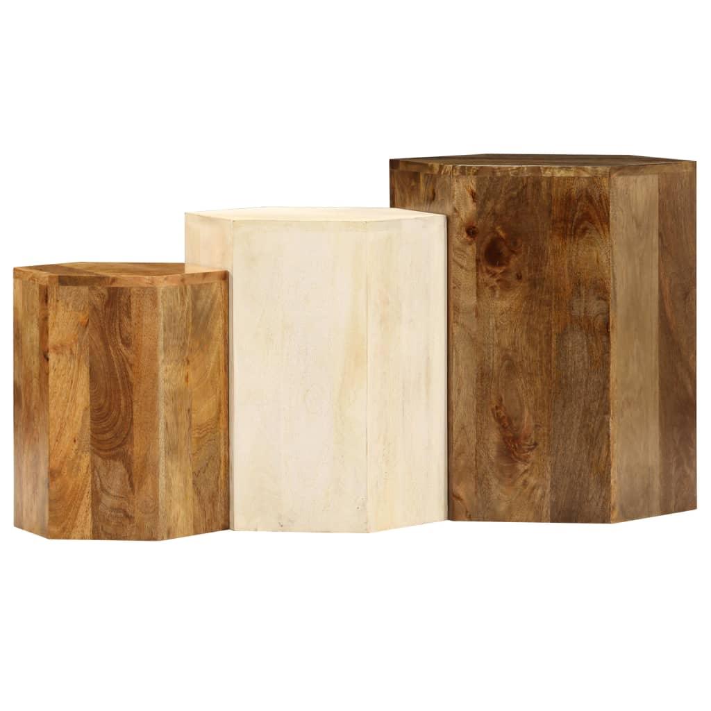 Coffee Table Set S Solid Mango Wood - House Of Avana