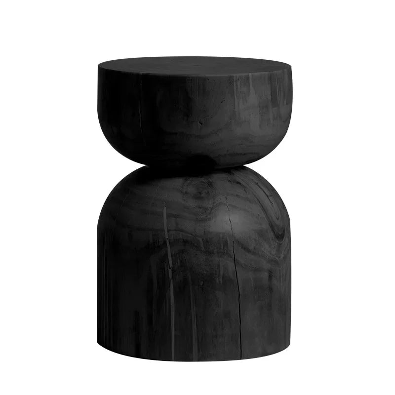 Creative Solid Wood Stool Log Pouf Sitting Stool Household Side Table Stump Hotel Decoration Coffee... - House Of Avana
