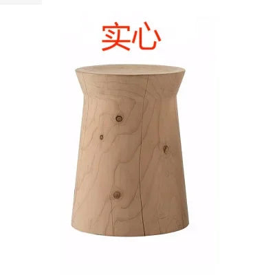 Creative Solid Wood Stool Log Pouf Sitting Stool Household Side Table Stump Hotel Decoration Coffee... - House Of Avana