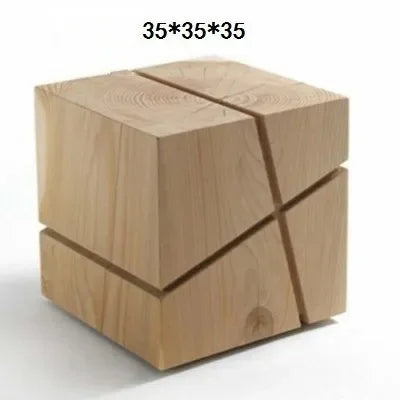 Creative Solid Wood Stool Log Pouf Sitting Stool Household Side Table Stump Hotel Decoration Coffee... - House Of Avana