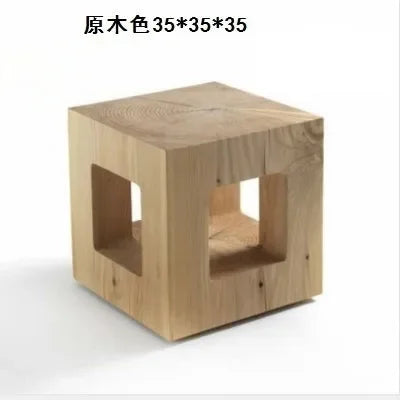 Creative Solid Wood Stool Log Pouf Sitting Stool Household Side Table Stump Hotel Decoration Coffee... - House Of Avana
