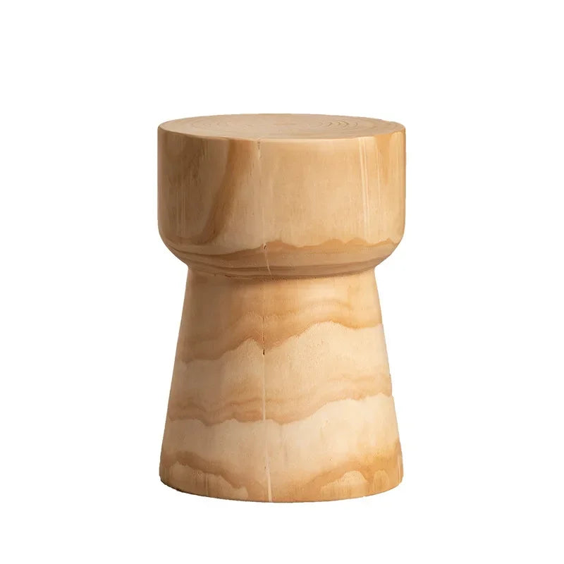 Creative Solid Wood Stool Log Pouf Sitting Stool Household Side Table Stump Hotel Decoration Coffee... - House Of Avana