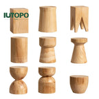 Creative Solid Wood Stool Log Pouf Sitting Stool Household Side Table Stump Hotel Decoration Coffee... - House Of Avana