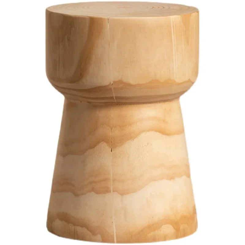 Creative Solid Wood Stool Log Pouf Sitting Stool Household Side Table Stump Hotel Decoration Coffee... - House Of Avana