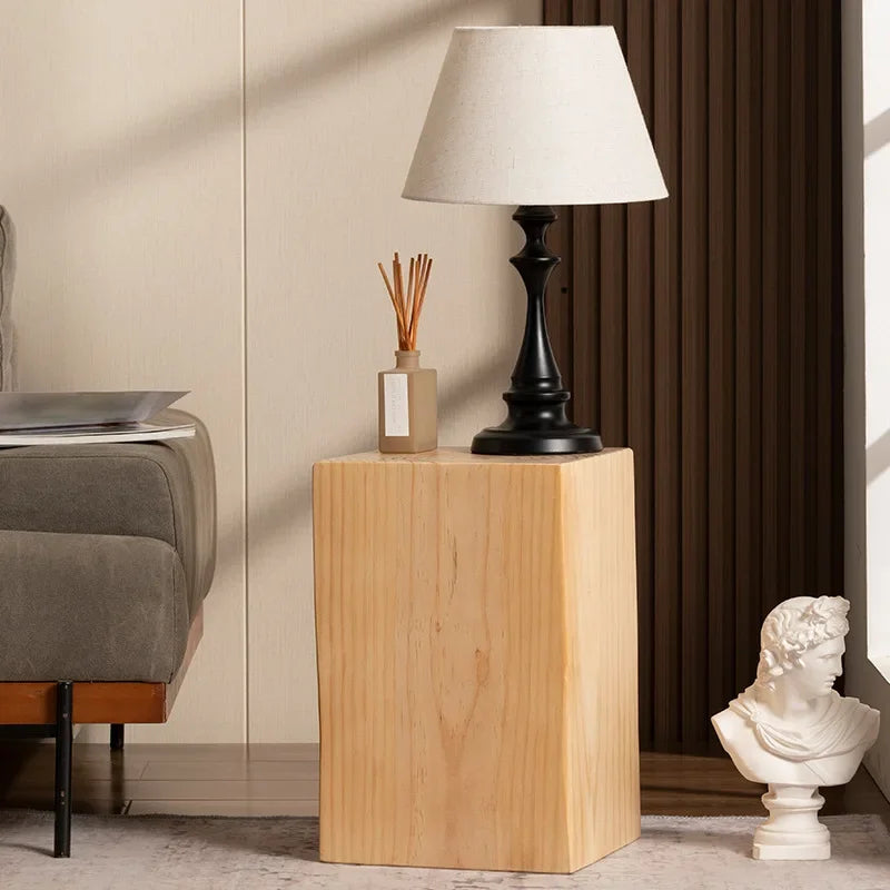 Creative Solid Wood Stool Log Pouf Sitting Stool Household Side Table Stump Hotel Decoration Coffee... - House Of Avana