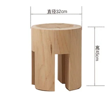 Creative Solid Wood Stool Log Pouf Sitting Stool Household Side Table Stump Hotel Decoration Coffee... - House Of Avana