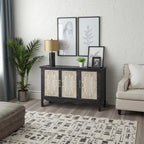 Farmhouse Sideboard Buffet Cabinet with Storage, 49" Solid Wood Credenza Buffet Table Coffee Bar Storage... - House Of Avana