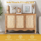 Farmhouse Sideboard Buffet Cabinet with Storage, 49" Solid Wood Credenza Buffet Table Coffee Bar Storage... - House Of Avana