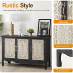 Farmhouse Sideboard Buffet Cabinet with Storage, 49" Solid Wood Credenza Buffet Table Coffee Bar Storage... - House Of Avana