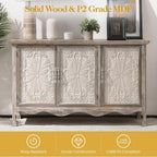 Farmhouse Sideboard Buffet Cabinet with Storage, 49" Solid Wood Credenza Buffet Table Coffee Bar Storage... - House Of Avana