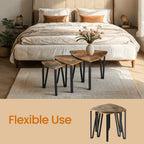 2/3 Set of Modern Triangular Coffee Table Nesting Tables - Space-saving, Easy Assembly, Solid Wood &... - House Of Avana