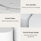 23.6" Vertical Grain Round Wooden Coffee Tables, Modern Nesting Coffee Table Set of 2, Indoor Side Table... - House Of Avana