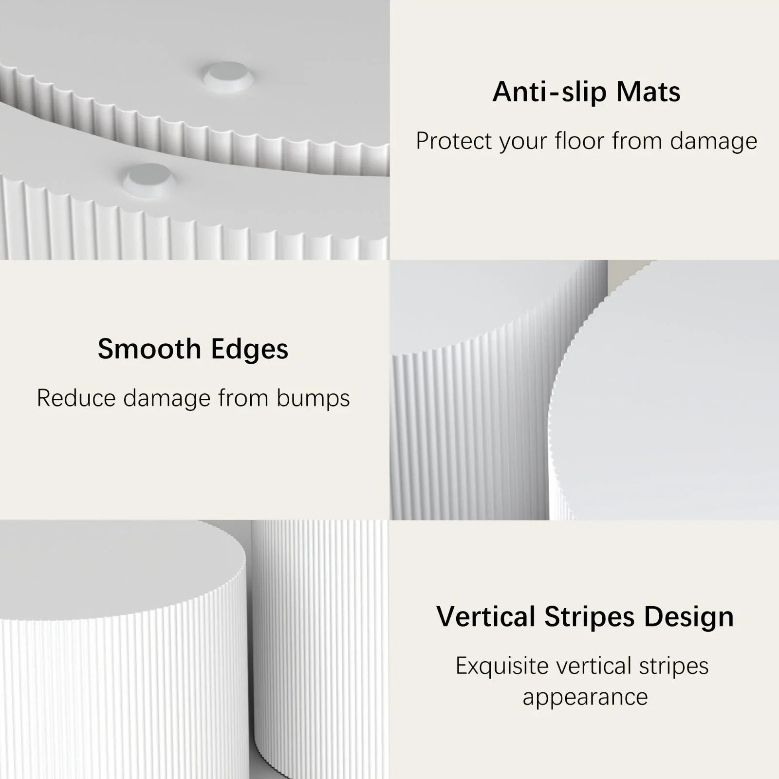 23.6" Vertical Grain Round Wooden Coffee Tables, Modern Nesting Coffee Table Set of 2, Indoor Side Table... - House Of Avana