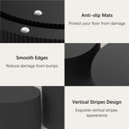 23.6" Vertical Grain Round Wooden Coffee Tables, Modern Nesting Coffee Table Set of 2, Indoor Side Table... - House Of Avana