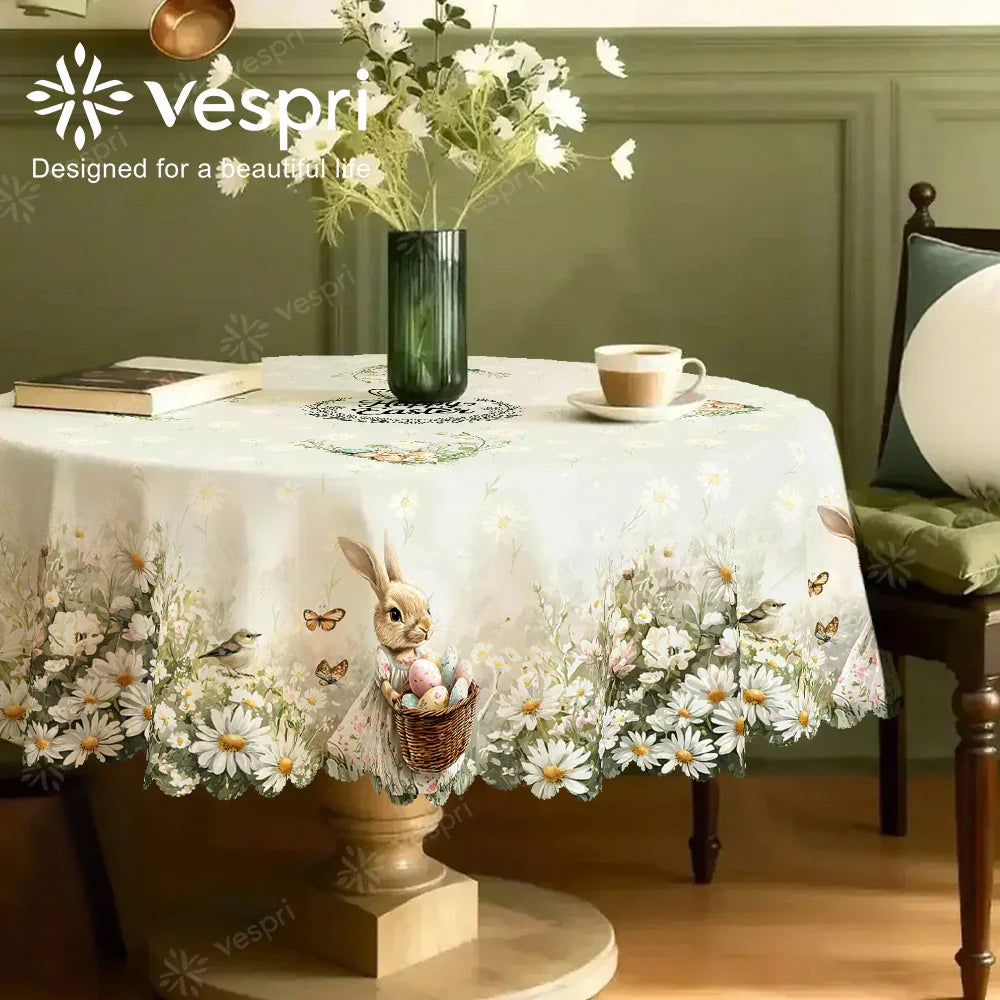 Tablecloth - Decorative White Round