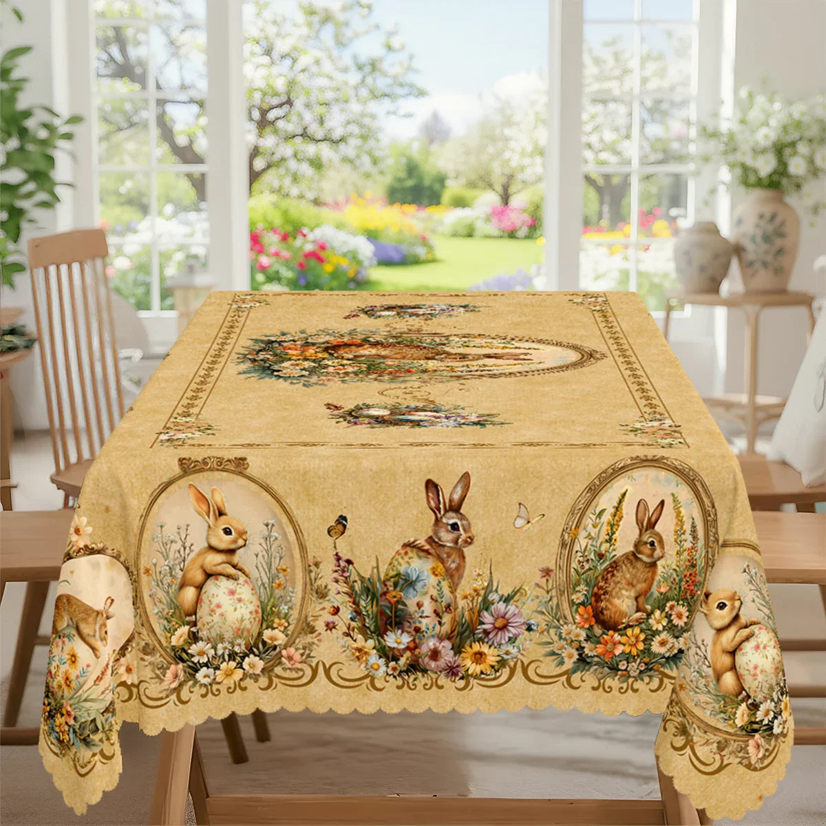 Tablecloth - Vintage Floral Polyester Round