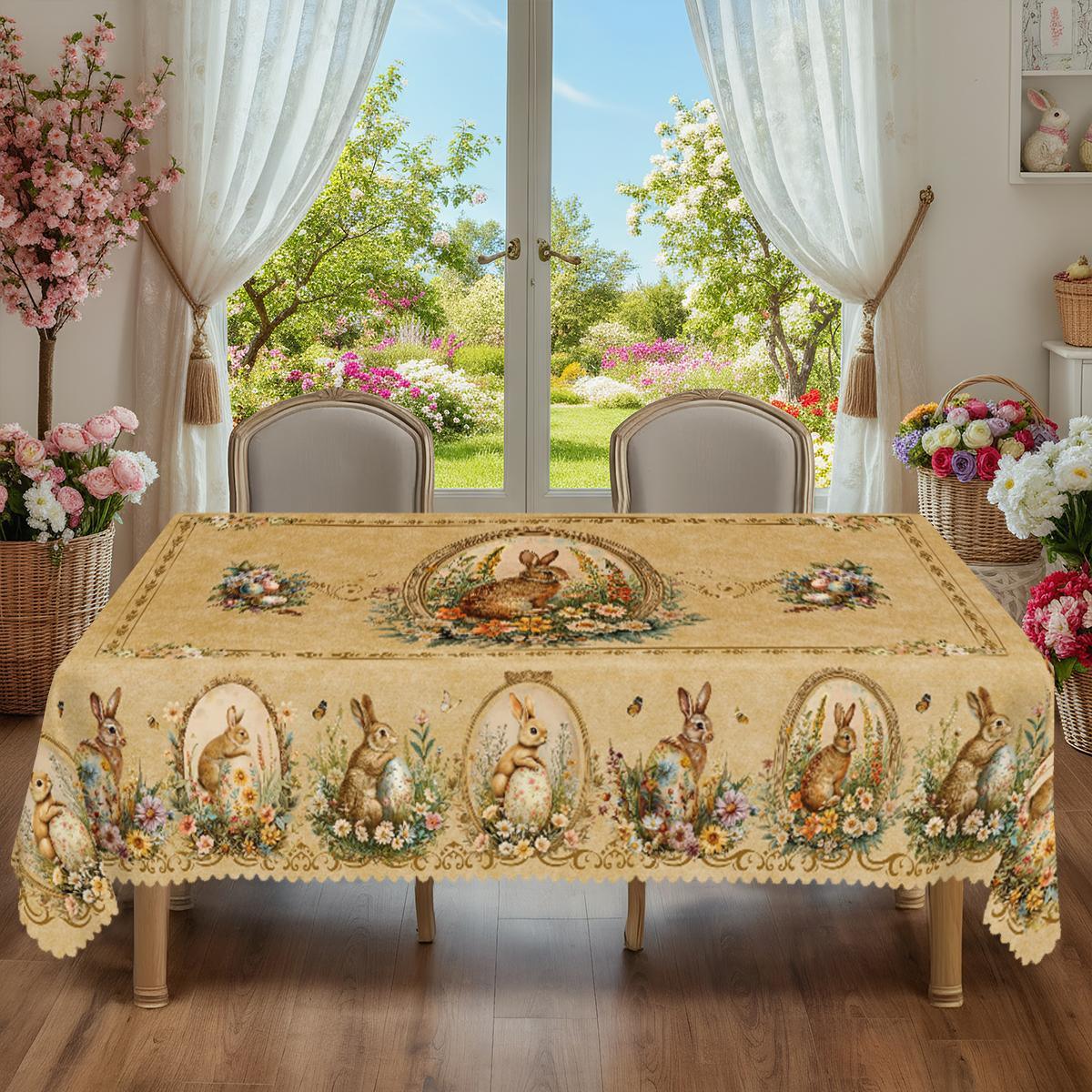 Tablecloth - Vintage Floral Polyester Round