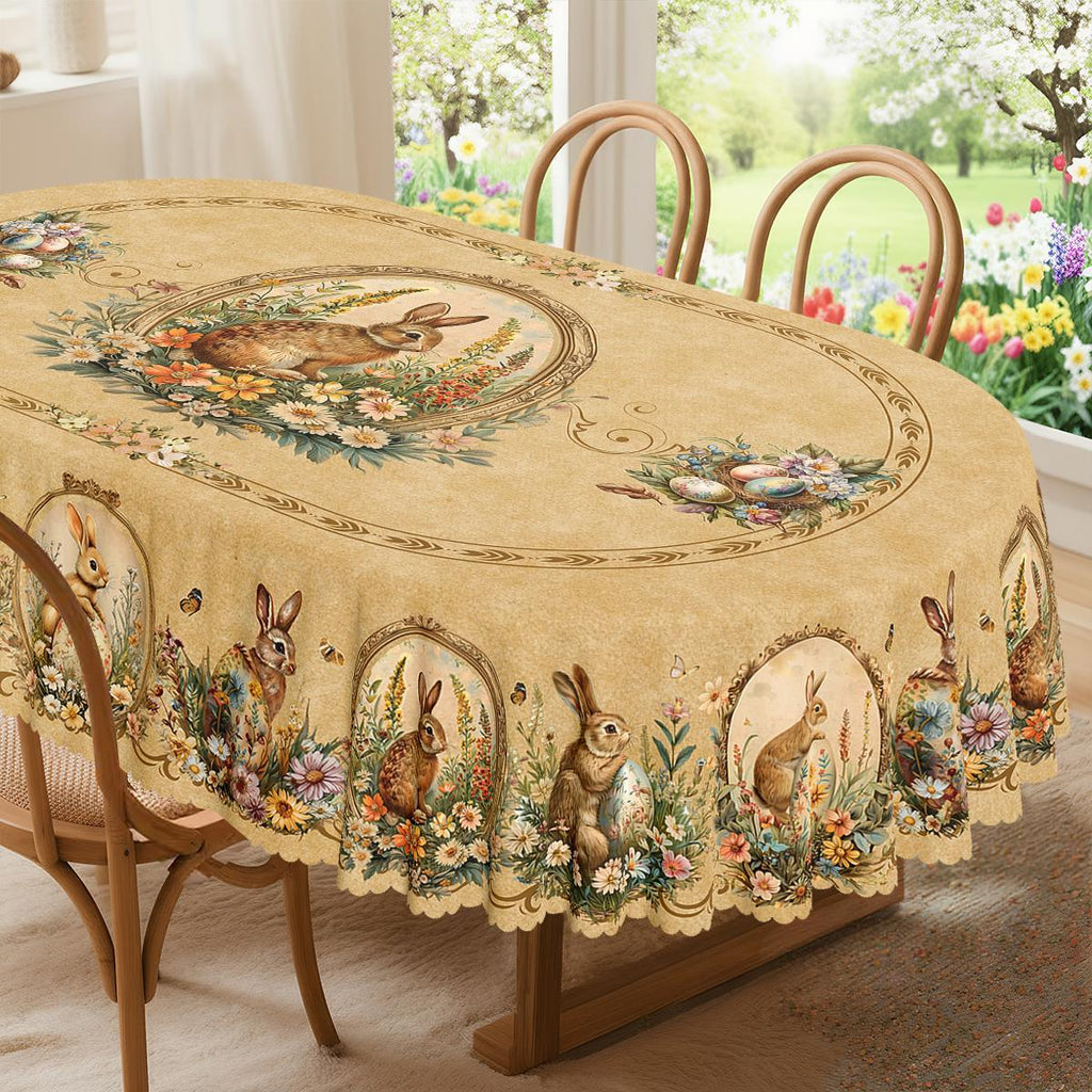 Tablecloth - Vintage Floral Polyester Round