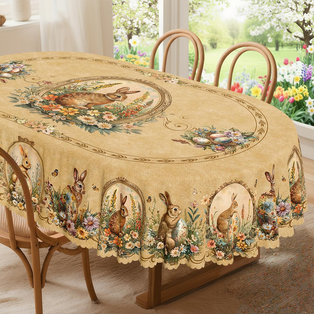 Tablecloth - Vintage Floral Polyester Round