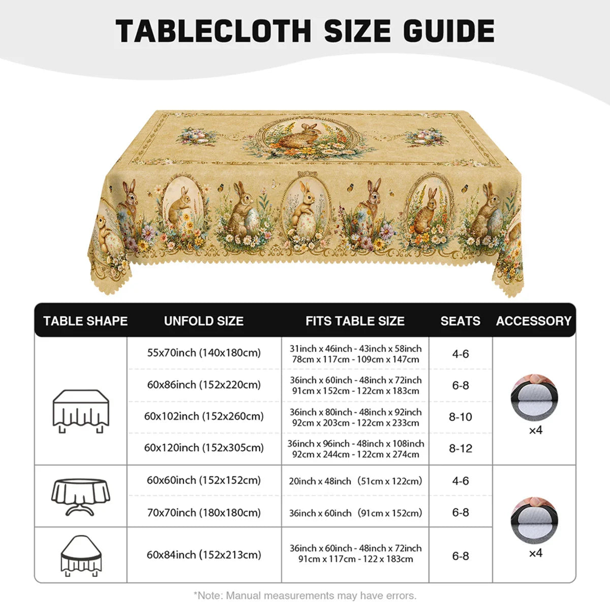 Tablecloth - Vintage Floral Polyester Round
