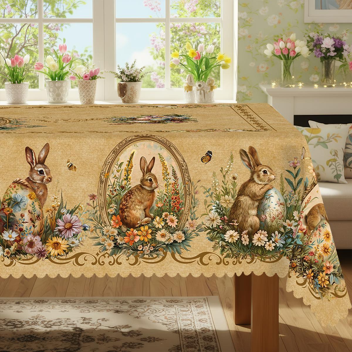Tablecloth - Vintage Floral Polyester Round