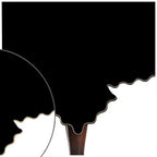 Scallop Embroidery Sateen Cotton Solid Table Cloth - Black PushpLinen