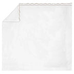 400TC Cotton Scallop Embroidery & Border Sateen Solid Sheet Set PushpLinen