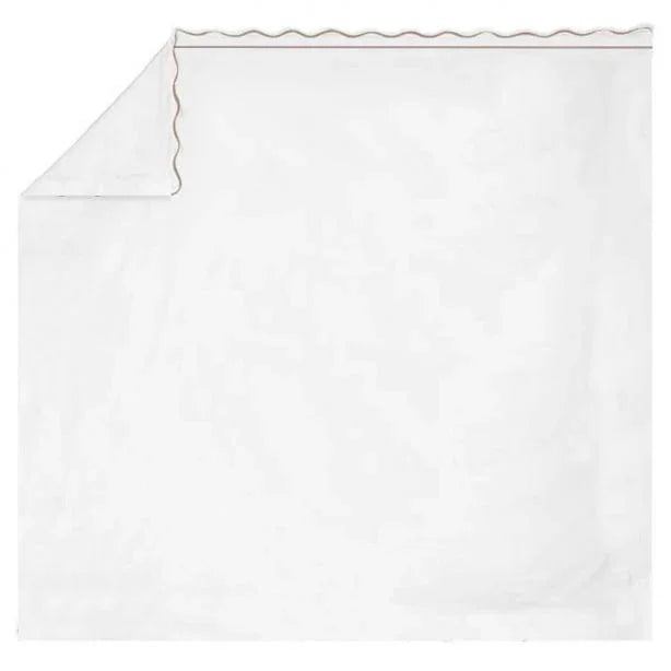 400TC Cotton Scallop Embroidery & Border Sateen Solid Sheet Set PushpLinen