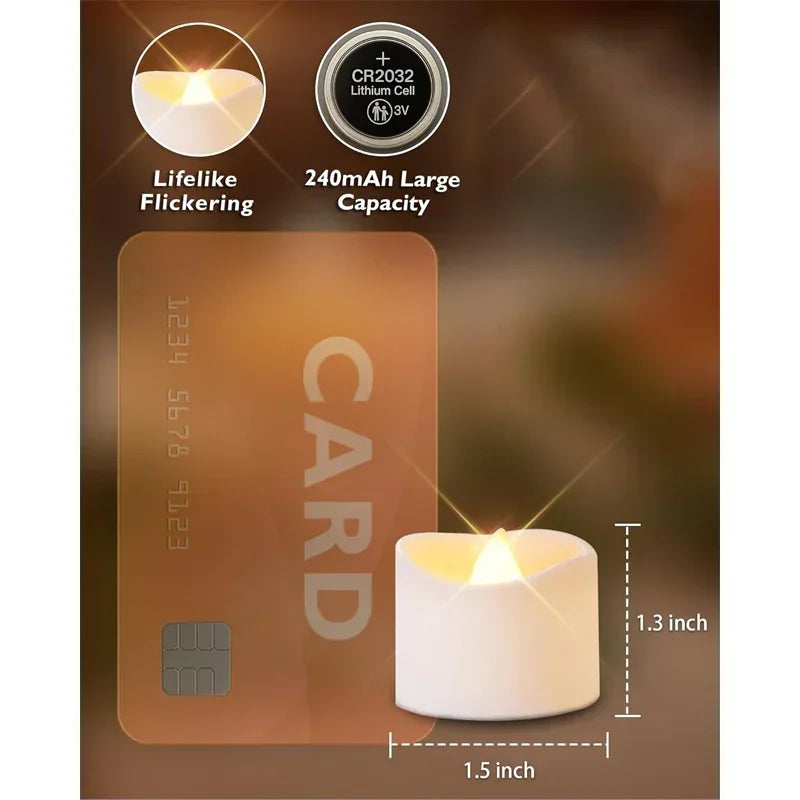 Tea Lights - Flameless LED White 12 Pack