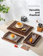Tea Tray - Wooden Walnut Rectangular