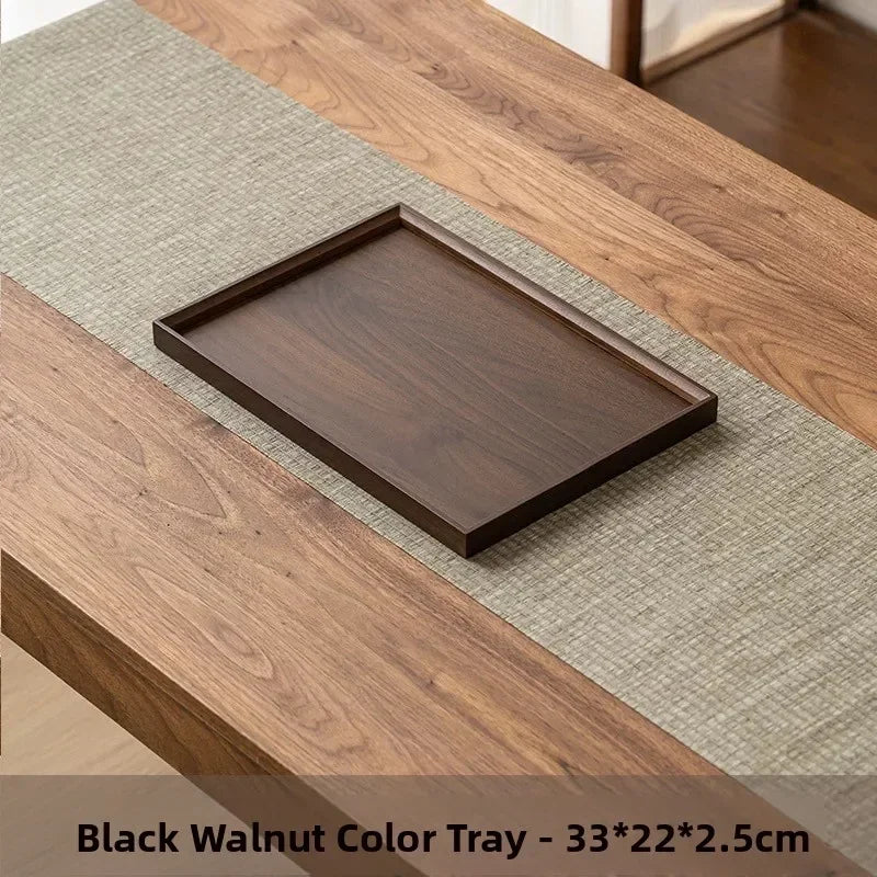 Tea Tray - Wooden Walnut Rectangular